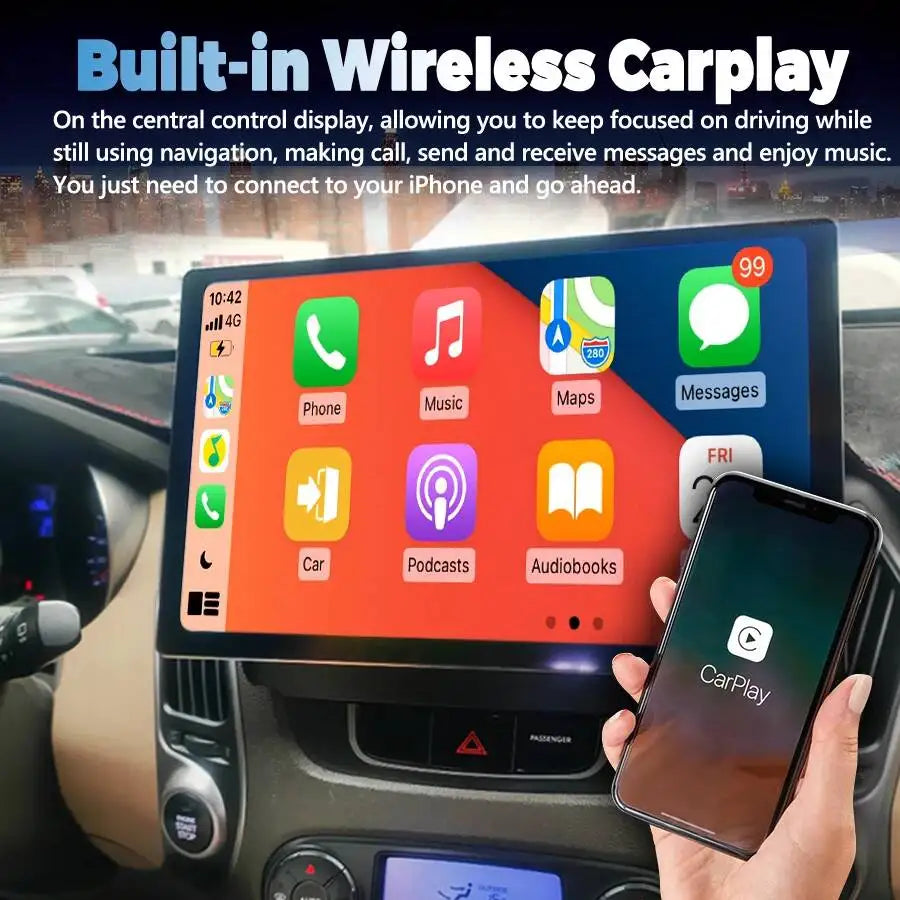 13.3" IPS Android 15 Car Stereo 8G+256GB for Hyundai Tucson IX35 Wireless Carplay 4G WIFI