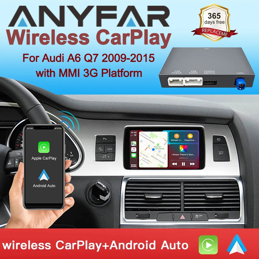 Wireless CarPlay for Audi A6 Q7 2009-2015 MMI 3G System With Android Auto Interface Blueto
