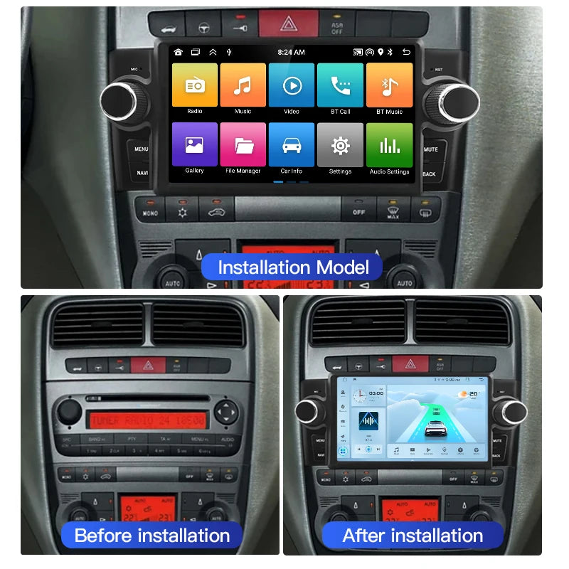 SZLELV Android Auto Multimedia For Fiat Linea Grande Punto GPS Video Player Autoradio Touc
