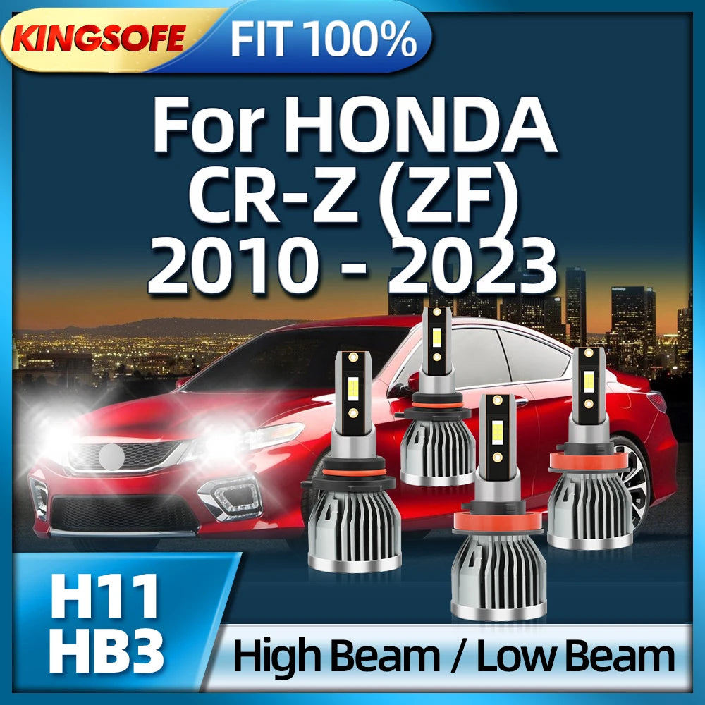 2/4Pcs 30000LM Turbo H11 Car Lights Led HB3 Headlight Auto Lamp For HONDA CRZ ZF 2010 2011