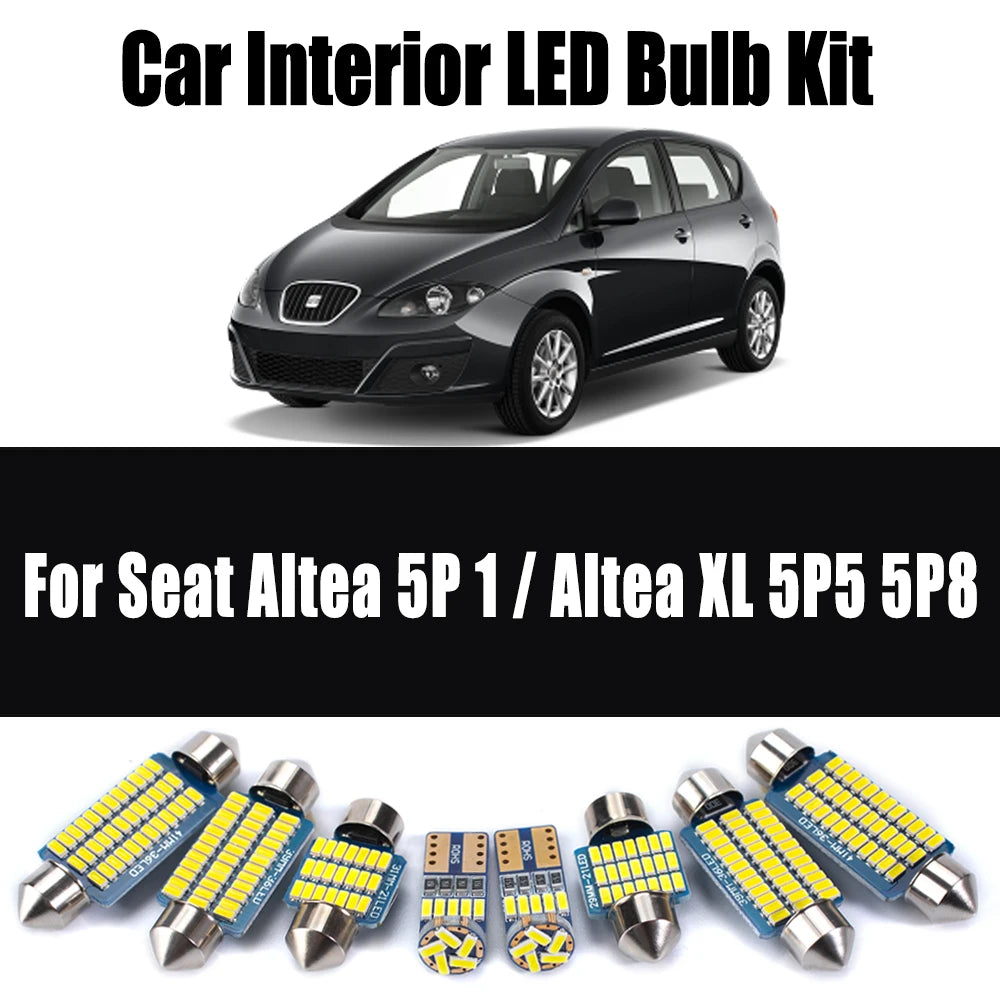 13-Piece LED Interior Light Kit for Seat Altea 5P 1 For Altea XL 5P5 5P8 Accessories - Canbus Error-Free Bulbs | AUTO...