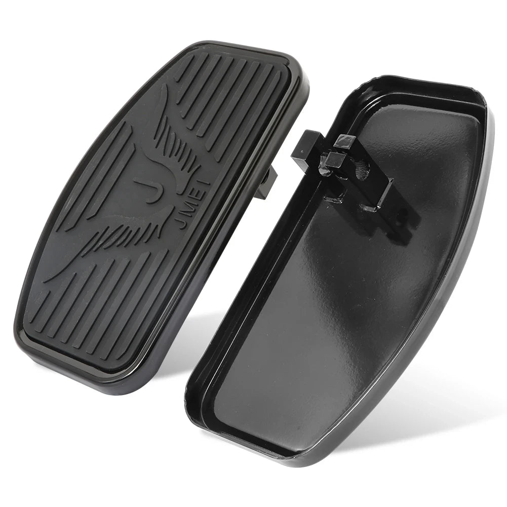 Black Front Driver Footpegs Floorboards Footrest For Honda Yamaha V-STAR XVS 400 Kawasaki Suzuki - Automotive LED Light