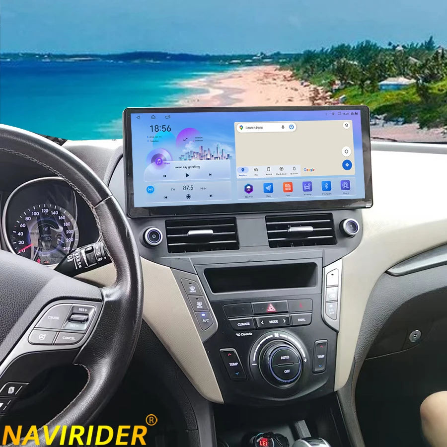 For Hyundai Santa Fe Ix45 2013-2018 Android Multimedia Video Stereo Car GPS Navigation Blu