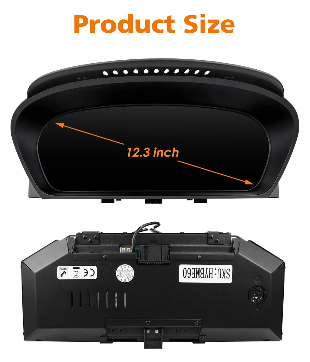 12.3"Car Digital Instrument Cluster Dashboard panel for BMW 5 6 Series E60 E61 E63 E64 X5