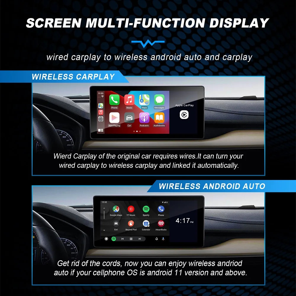 2G+32G Wired to Wireless Android Auto Adapter CarPlay AI Box Car Multimedia For Netflix Yo | AUTOKITSHOP