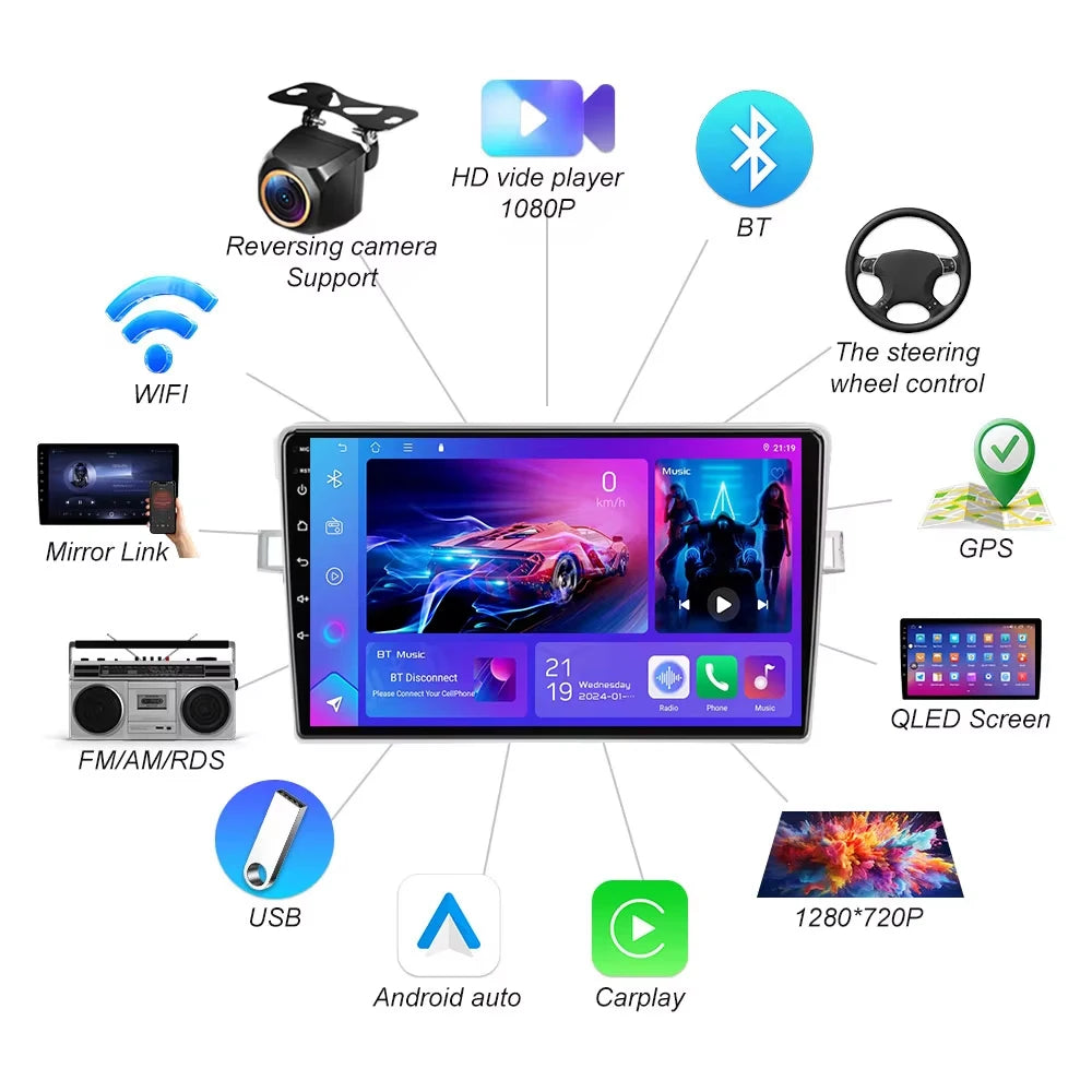 Android 16 For Toyota Verso R20 Wireless Carplay Auto Car Radio Navigation Gps Multimedia  | AUTOKITSHOP