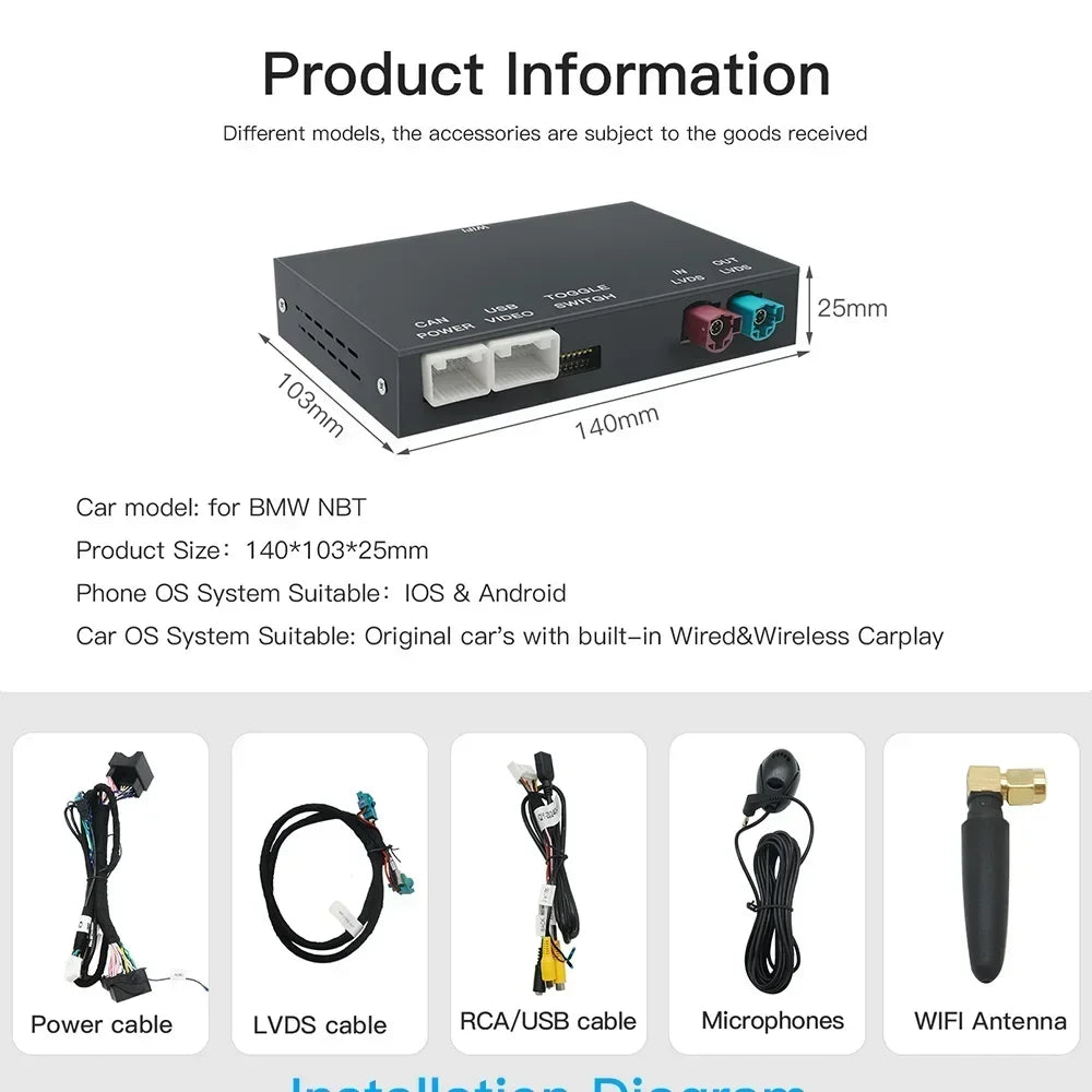 Wireless CarPlay Android Auto for BMW Mini R55 R56 R57 R58 R59 R60 R61 F54 F55 Clubman Cou | AUTOKITSHOP