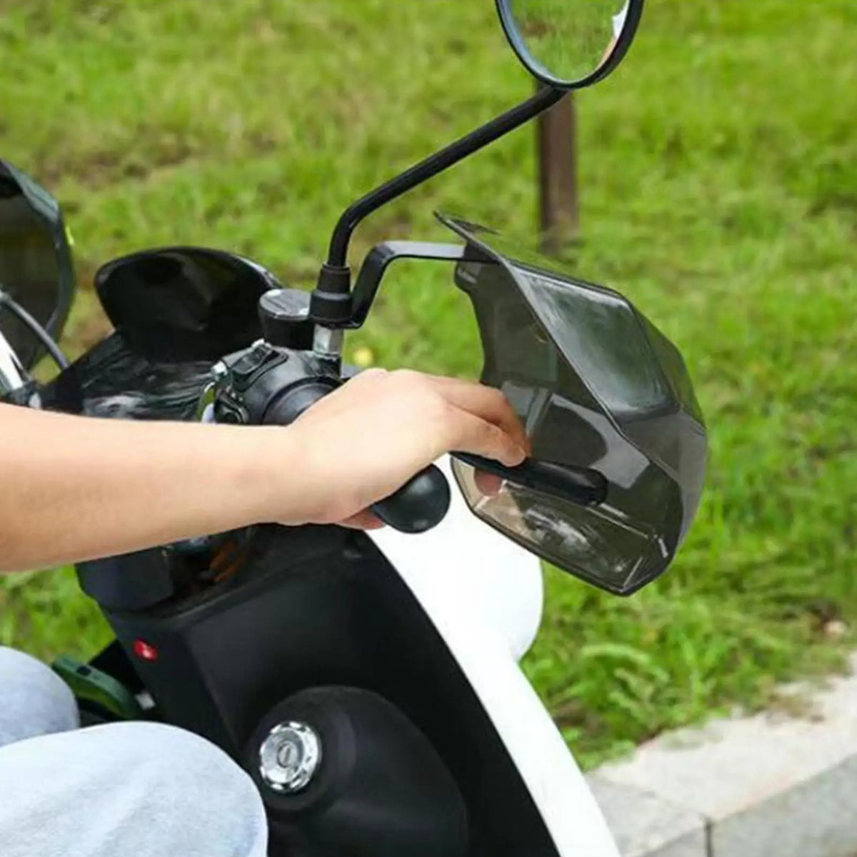 2x Motorcycle Handguards Handle Protectors Hand Guards Professional Rainproof Universal Handleba - Automotive LED Light