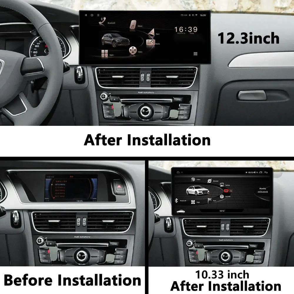 Android Auto Car radio For Audi A4 A5 2009- 2016 Multimedia Player Wireless Carplay Screen
