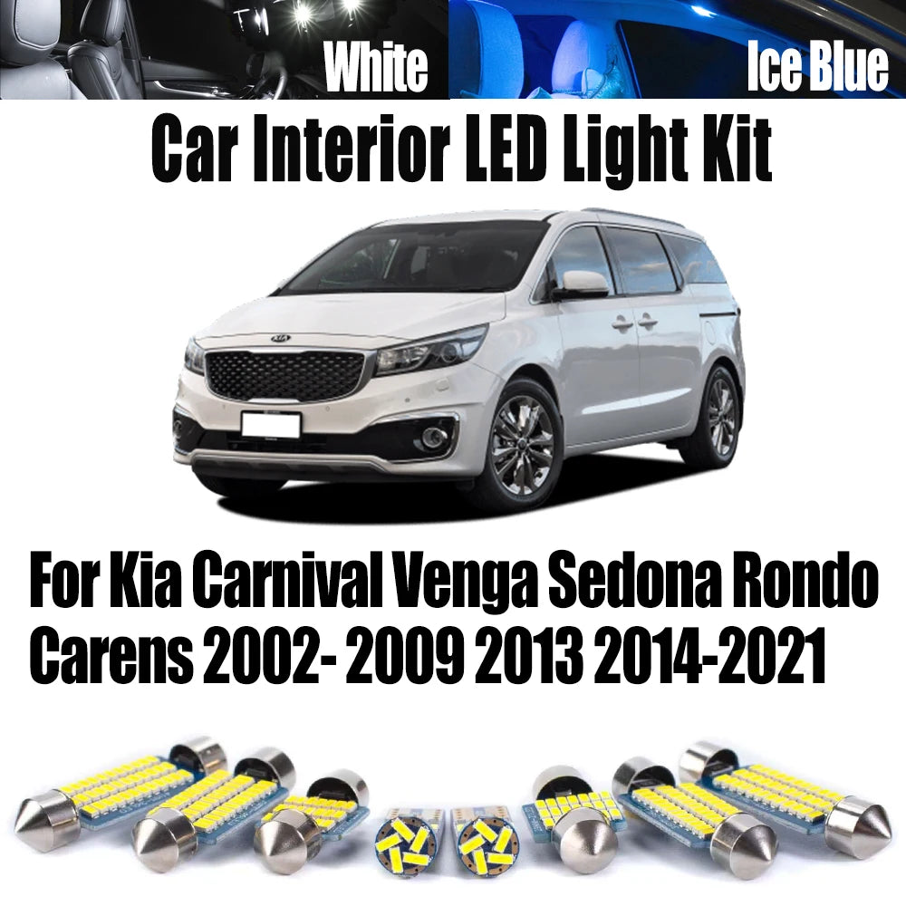 LED Interior Light Kit for Kia Carnival Venga Sedona Rondo Carens 2002- 2008 - Canbus Dome Map Door Trunk Bulbs | AUT...