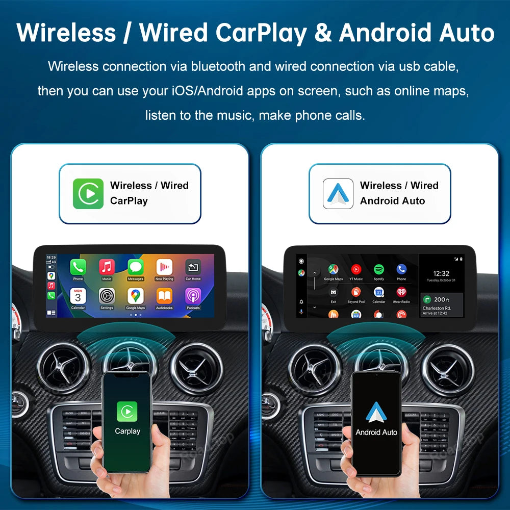 Wireless CarPlay Android Auto Multimedia Display Linux Screen For Mercedes-Benz A W176 B W | AUTOKITSHOP