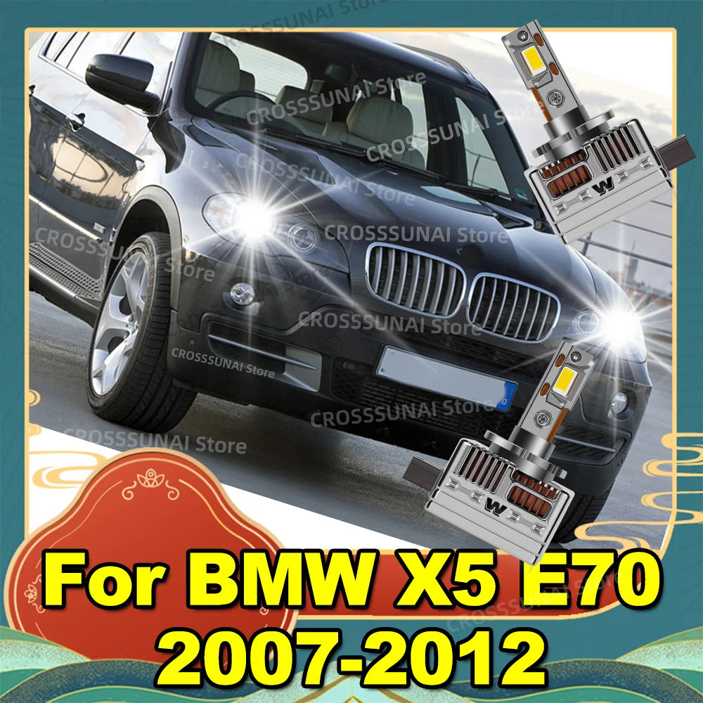 LED Headlight Canbus 50000LM Auto Bulbs Replace Xenon Lamp 6000K for BMW X5 E70 2007 2008