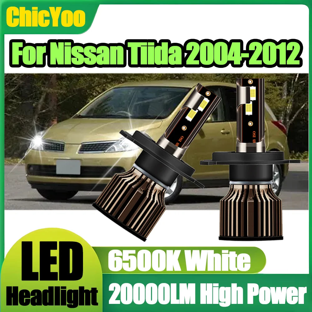 6500K White H4 High Low Beam LED Headlights Plug and Play Car Headlamps 3570 CSP Chips 12V