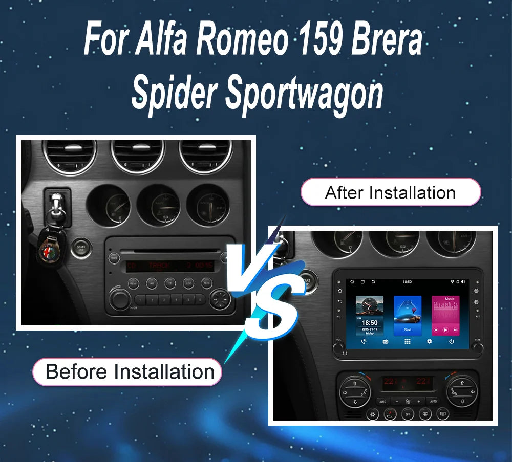 Car DVD Android For Alfa Romeo 159 Brera Spider Sportwagon Carplay Car Multimedia player A