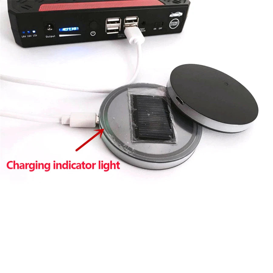 1 Pair 7 Colorful LED Light Cover Solar Charging Cup Holder Bottom Pad for Car SUV