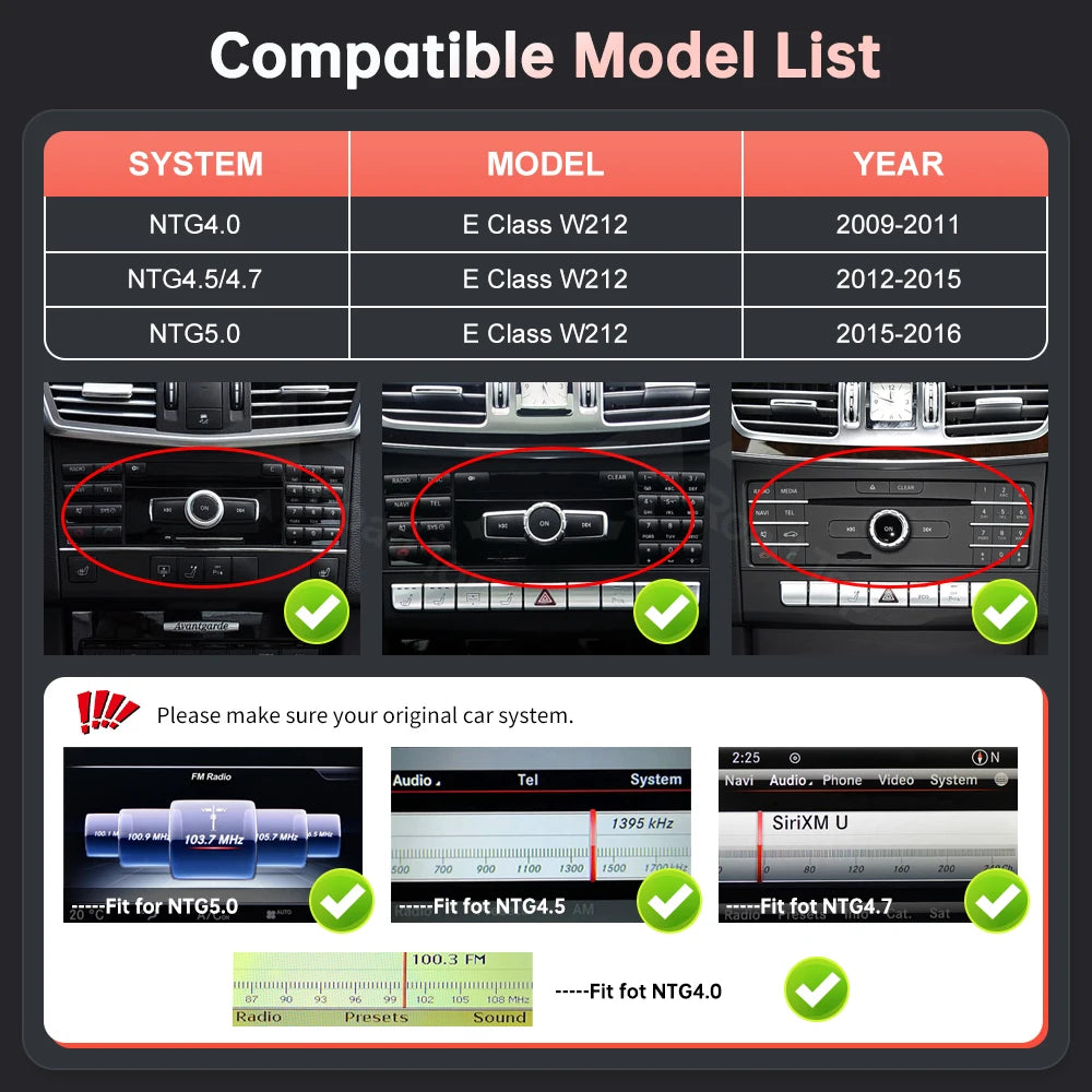 12.3 Ultra-thin Touch Screen Multimedia Display For Mercede Benz E Class W212 2009-2016 Wi | AUTOKITSHOP
