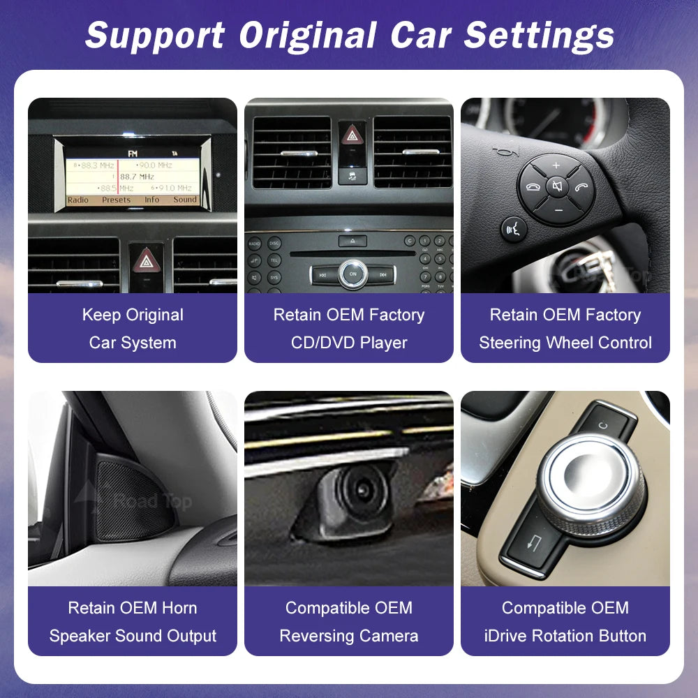 Android Auto Wireless CarPlay Linux Car Multimedia Touch Screen for Mercedes Benz GLK 2008 | AUTOKITSHOP