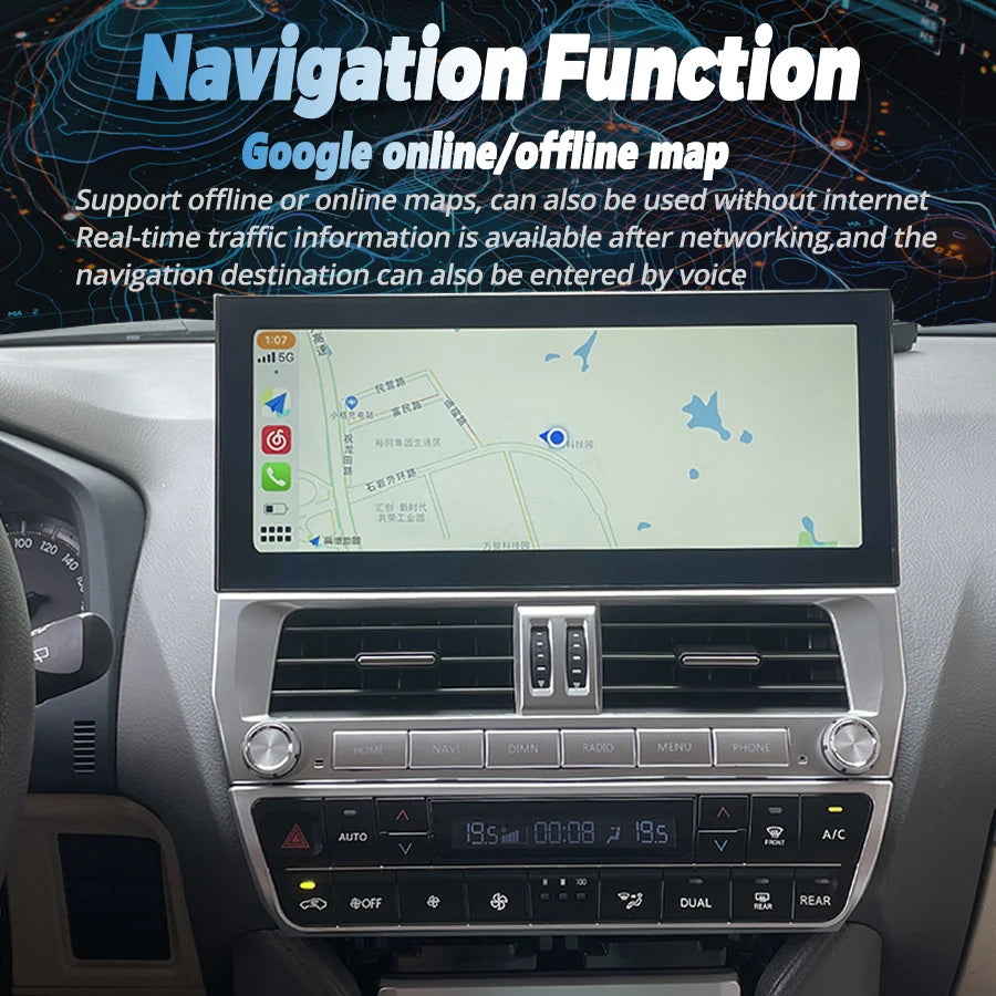12.3" Car Radio For Toyota Land Cruiser Prado 150 2018 - 2023 Android 13 media Video Playe | AUTOKITSHOP