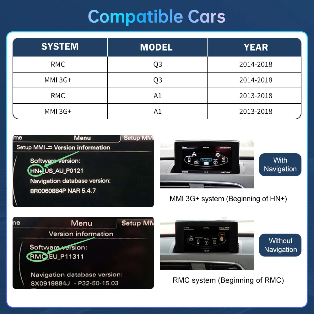 Road Top Wireless Carplay Decoder Interface For Audi A1 Q3 2013-2018 HN RMC With AirPlay M | AUTOKITSHOP
