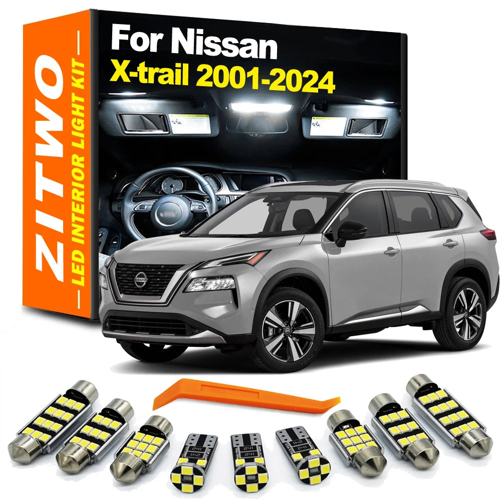 ZITWO Car LED Bulb Interior Dome Map Light Kit For Nissan Xtrail X-Trail T30 T31 T32 T33 2001- 2021 2022 2023 2024 Accessories