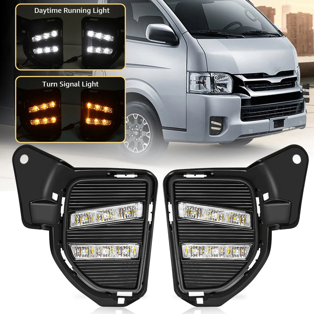 For Toyota Hiace 2014 2015 2016 Led DRL Daytime Running Lights Front Bumper Headlights Whi | AUTOKITSHOP