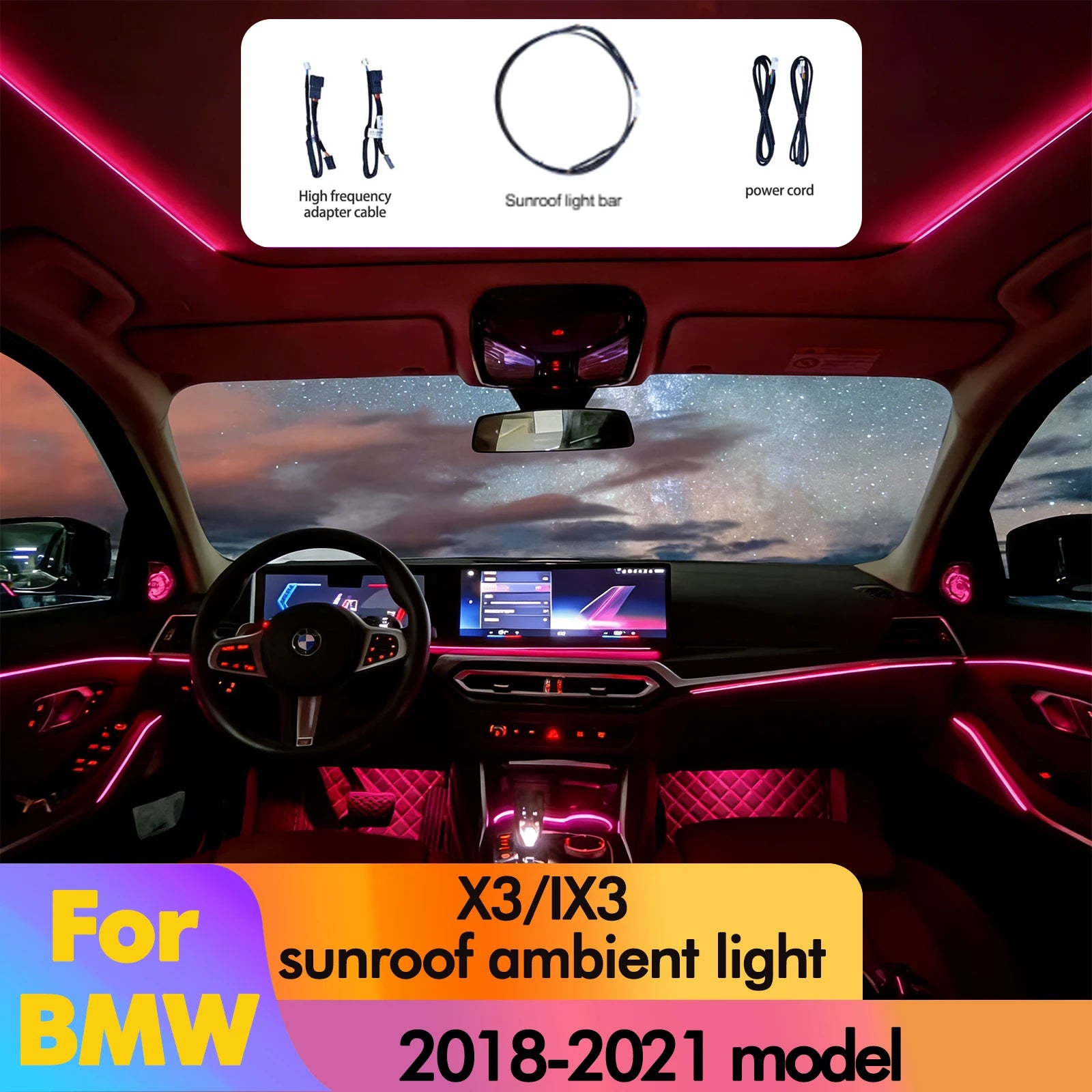 11Colors - Ambient Light - for BMW X3 2018-2024 - Car Interior Lighting