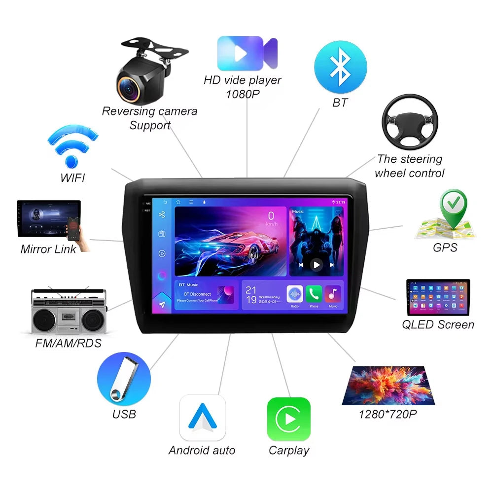 Android 16 Car Radio For Suzuki Swift 2016 2017 2018 2019 2020 2021 Radio Multimedia Video | AUTOKITSHOP