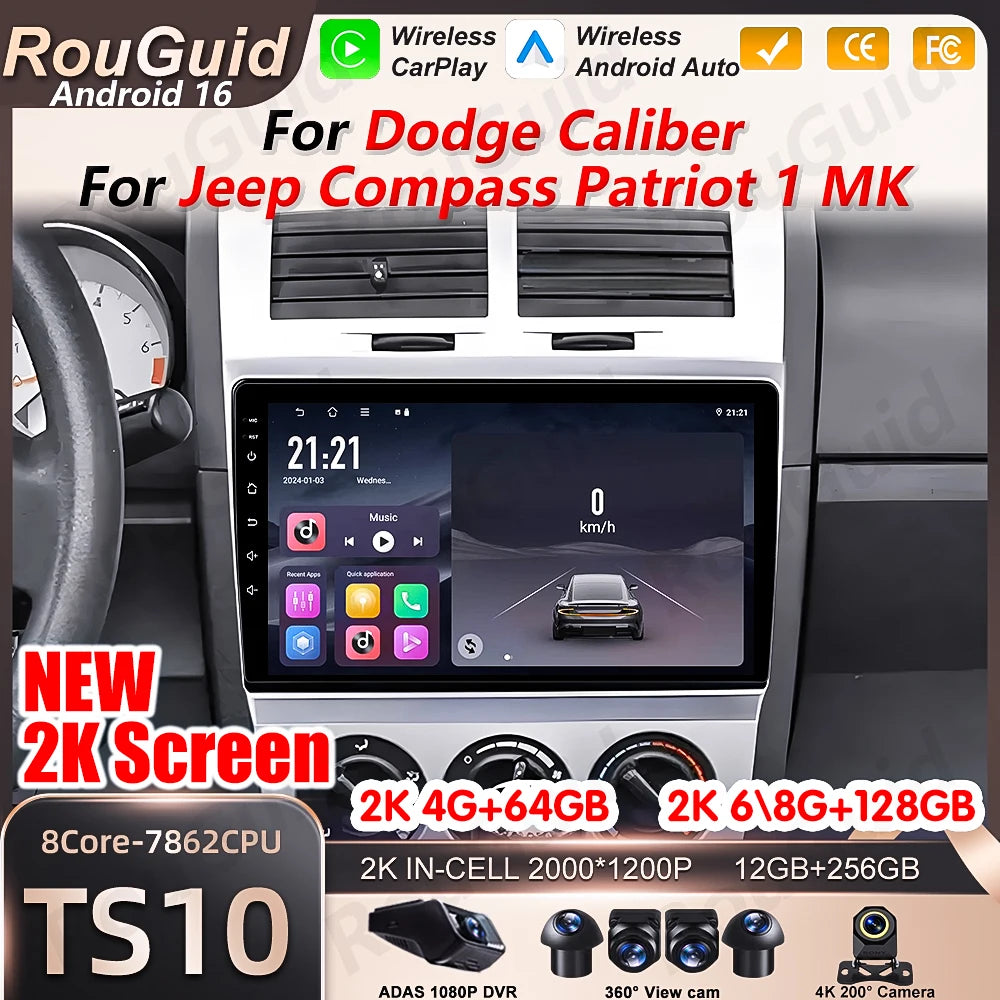 Android 16 Carplay Car Stereo For Dodge Caliber Jeep Compass 1 MK Patriot 2006 2007 2008 2 | AUTOKITSHOP