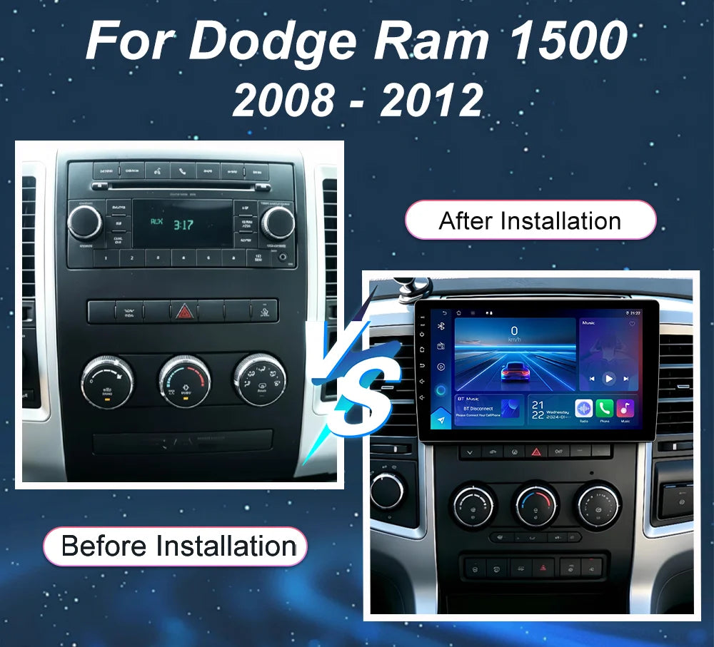 Android 16 For Dodge Ram 1500 2008 - 2012 Carplay Car Radio Multimedia Navigation Gps Auto