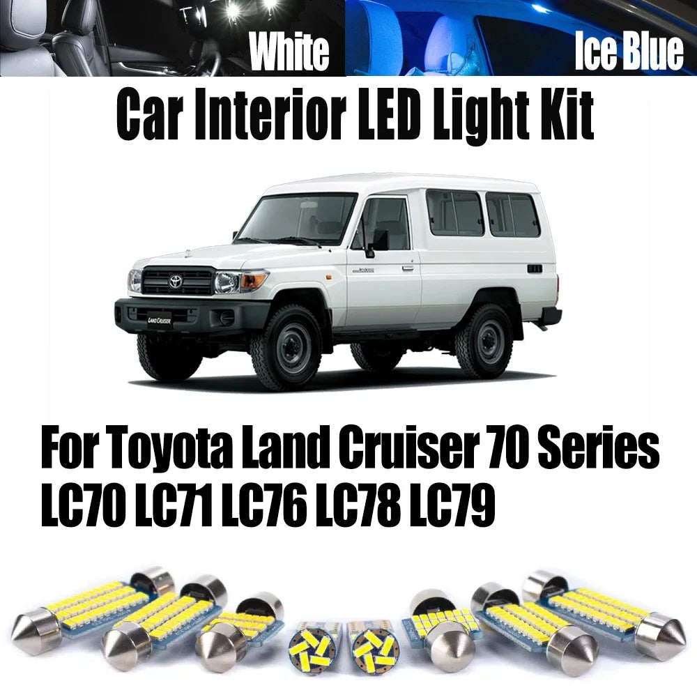7-Piece LED Interior Light Kit for Toyota Land Cruiser 70 Series LC70 LC71 LC76 LC78 LC79 Canbus Car Reading Bulbs Ve...