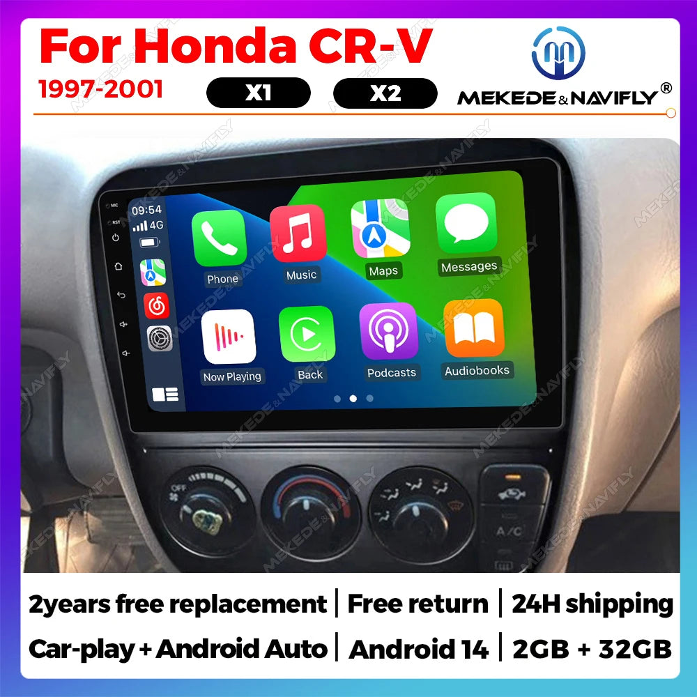 Android 14 Car Radio For Honda CRV CR-V 1997 - 2001 Autoradio Multimedia Player GPS Head U