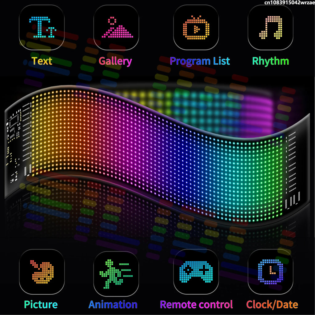 20x64 RGB Devil's Eye LED Matrix Panel, DIY Remote Control Adjustable Scrolling Lighting f | AUTOKITSHOP