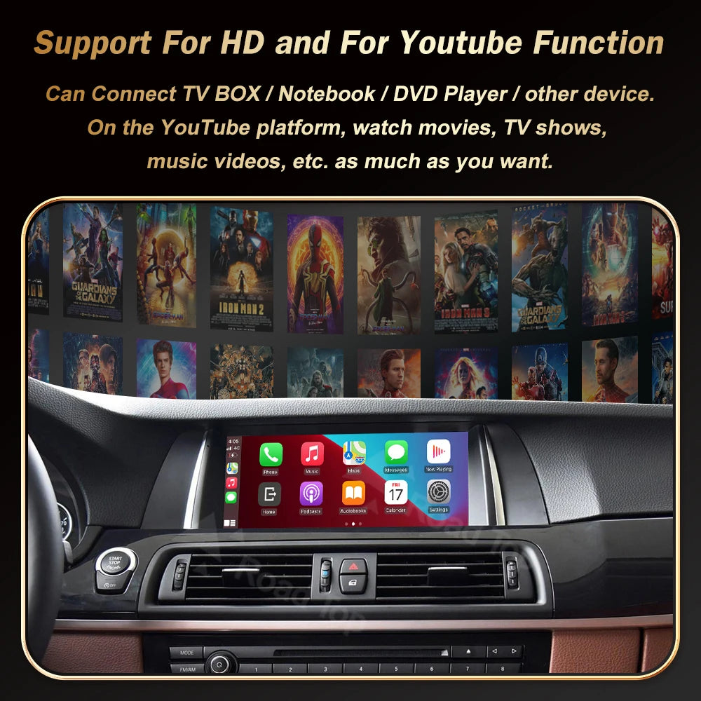 Wireless CarPlay for BMW Series 5 7 F10 F11 F07 GT F01 F02 F03 F04 2009-2020 with Android
