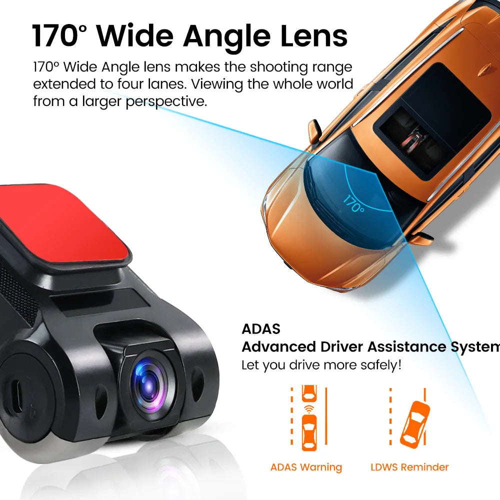 For DVD Night Recorder Android Car DVR ADAS LDWS Dash Cam Full HD 1080P Dash Cam Unit Auto