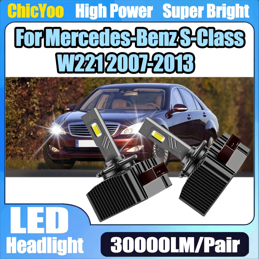 Canbus LED Headlights D1S 30000LM HID Xenon Headlamp Bulbs 6000K 120W Front Lamps For Merc