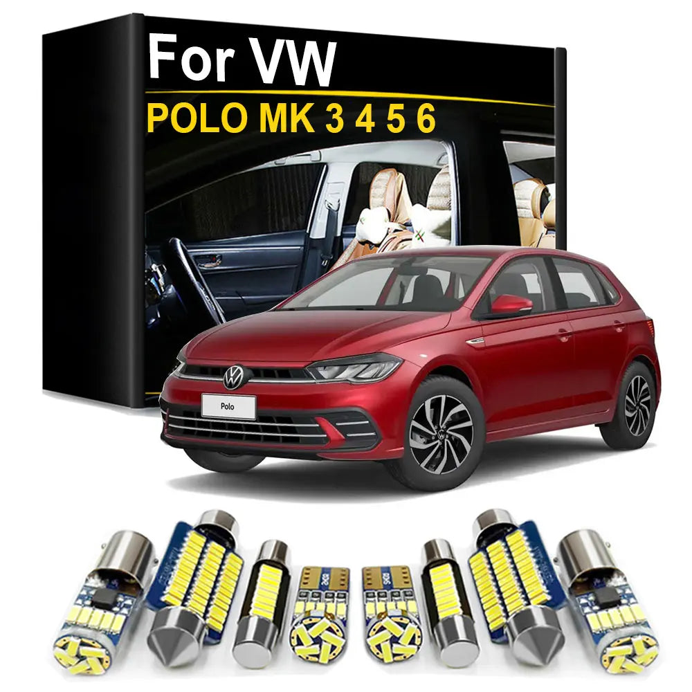 LED Interior Light Kit for VW POLO 3 4 5 6 6R 6C 9N 6N AW1 2004- 2016 - Canbus Dome Map Door Trunk Bulbs | AUTOKITSHOP