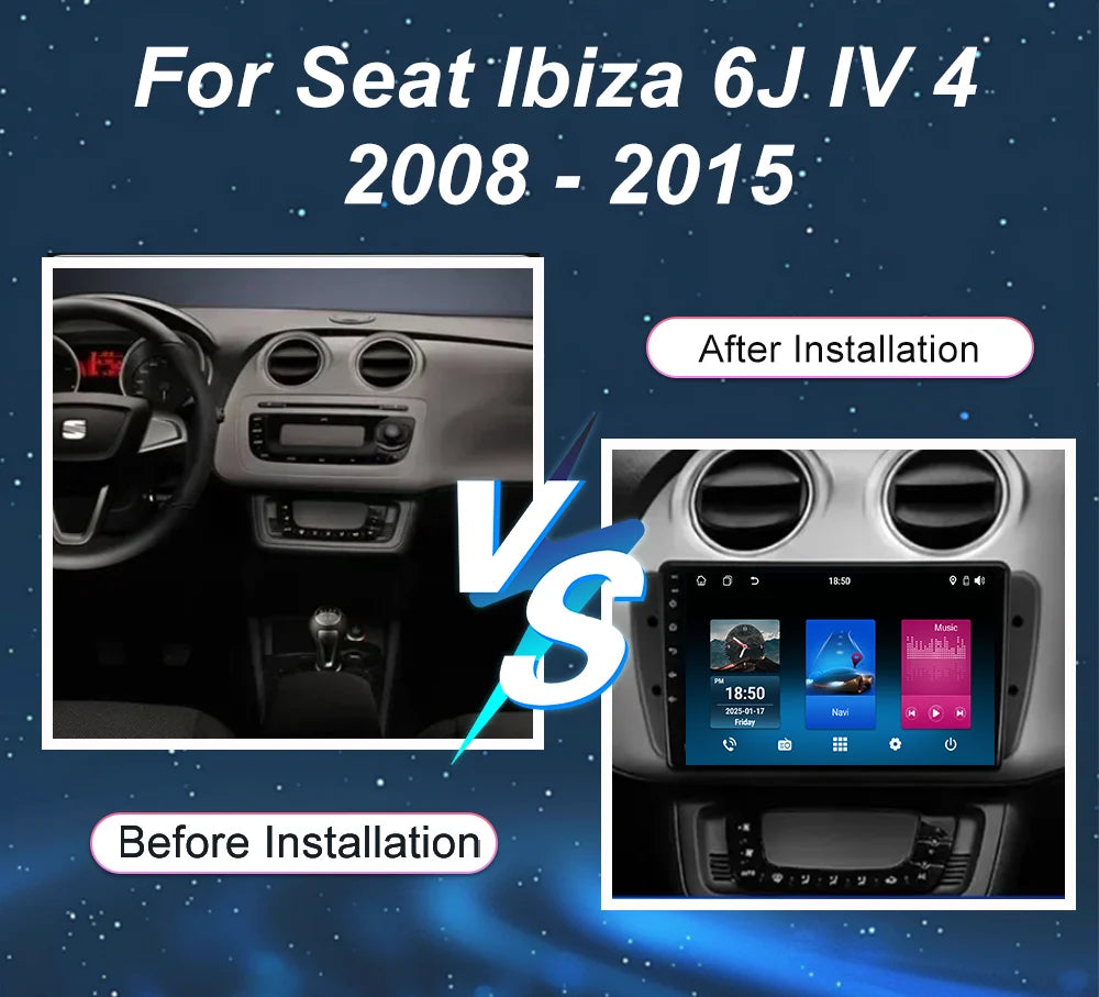 Android 16 Android Auto Carplay For Seat Ibiza 6J IV 4 2008 - 2015 Auto Radio Stereo GPS N