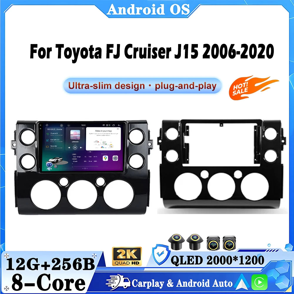 QLED Android Auto DSP Android 16 Car Radio Multimedia Video Player For Toyota FJ Cruiser J
