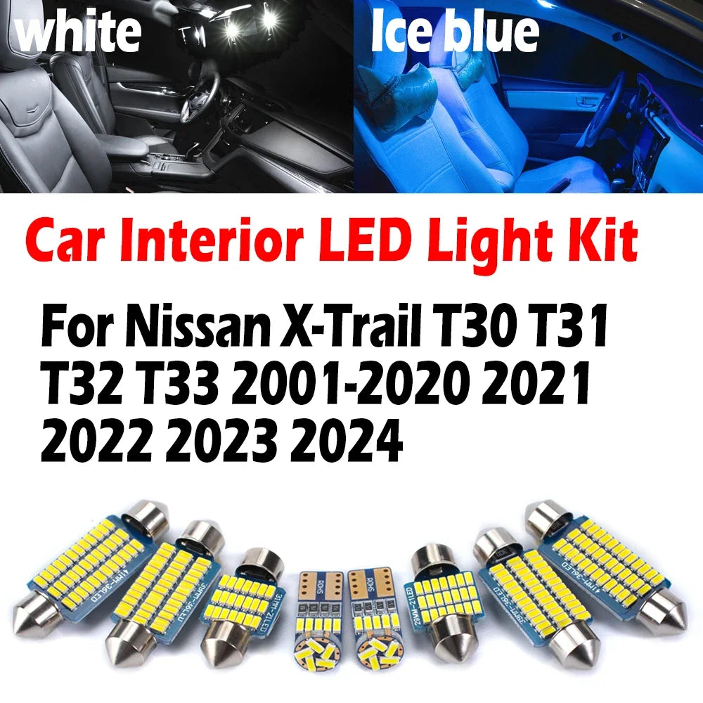 LED Interior Light Kit for Nissan X-Trail T30 T31 T32 T33 2001-2022 - Canbus Dome Map Door Trunk Bulbs | AUTOKITSHOP
