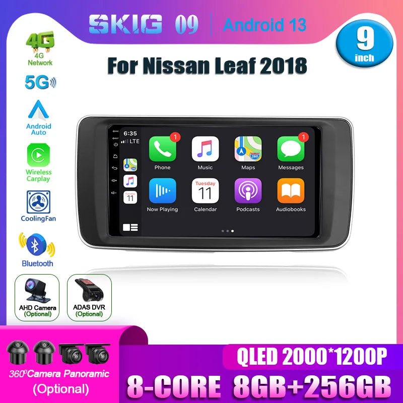 Android 14 For Nissan Leaf 2018 Car Radio Multimedia Video Player Navigation 4G GPS WIFI W