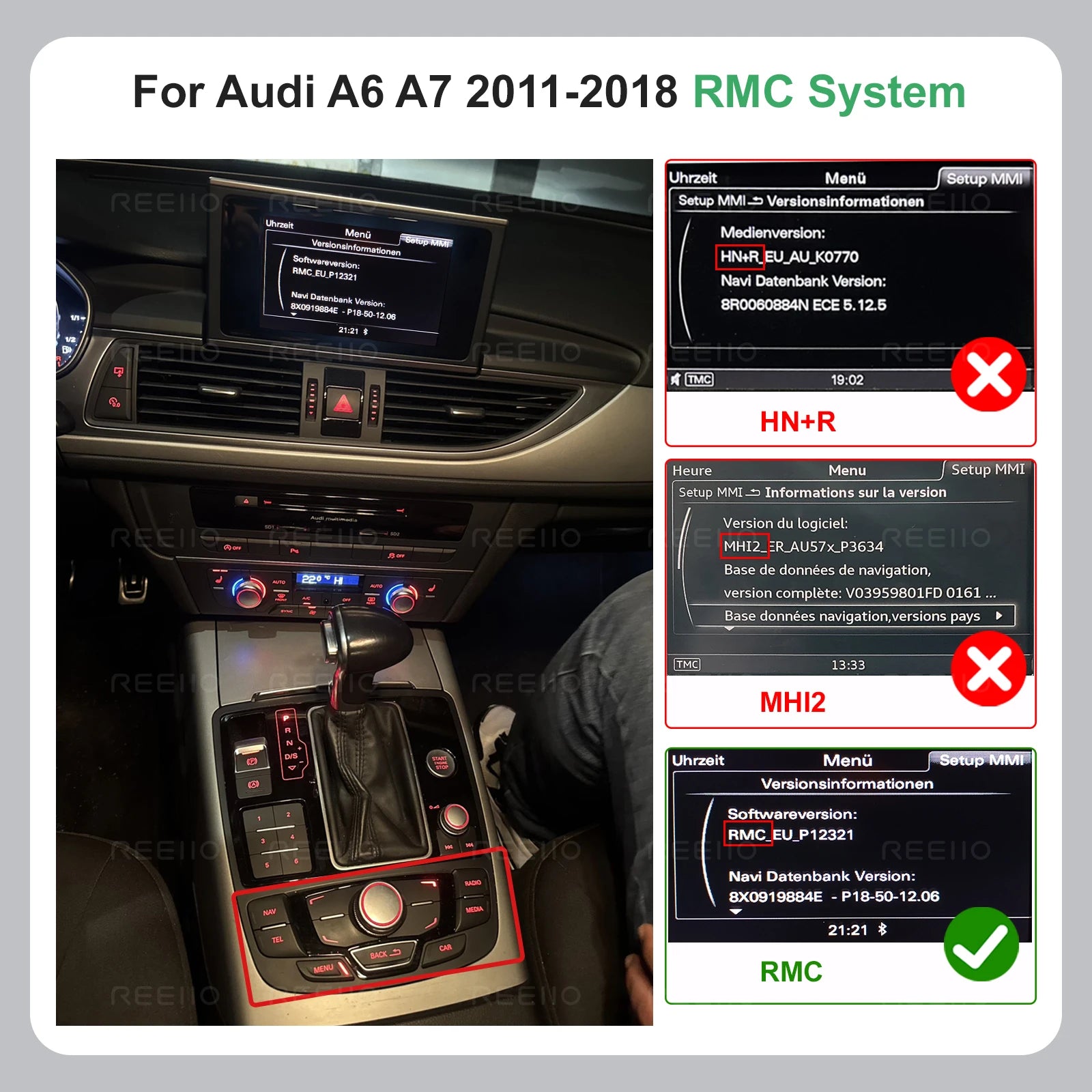 Wireless Carplay Android Auto for Audi A6 S6 A7 C7 RMC with Android Auto Interface Mirror
