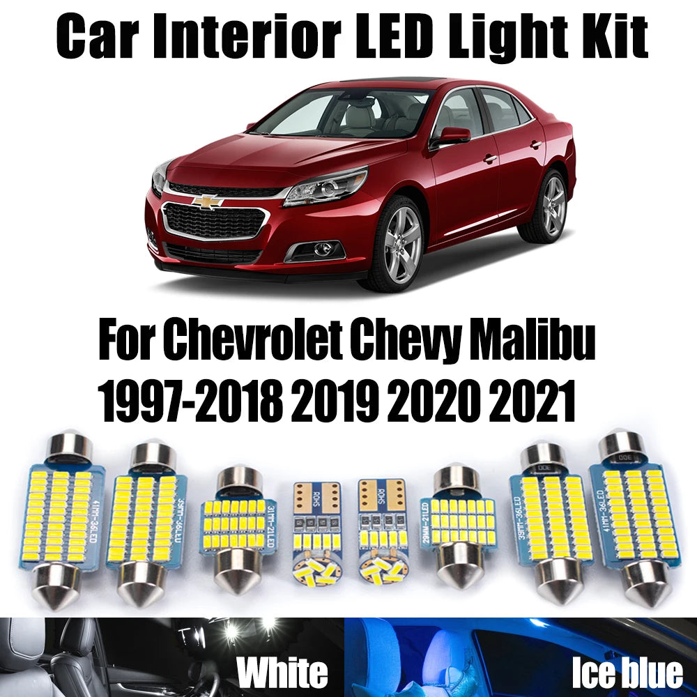 LED Interior Light Kit for Chevrolet Chevy Malibu 1997-2018 - Canbus Dome Map Door Trunk Bulbs | AUTOKITSHOP