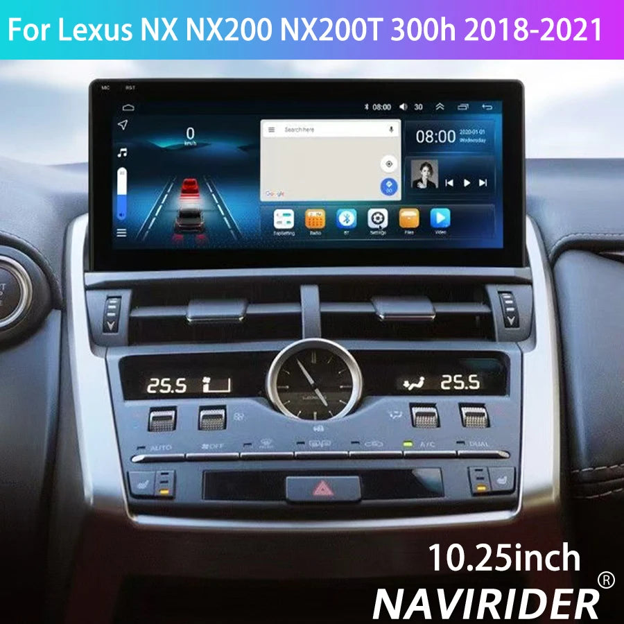 10.25''Android 15 8+128GB Navi BT Multimedia Video Player HU Radio CarPlay For Lexus NX NX