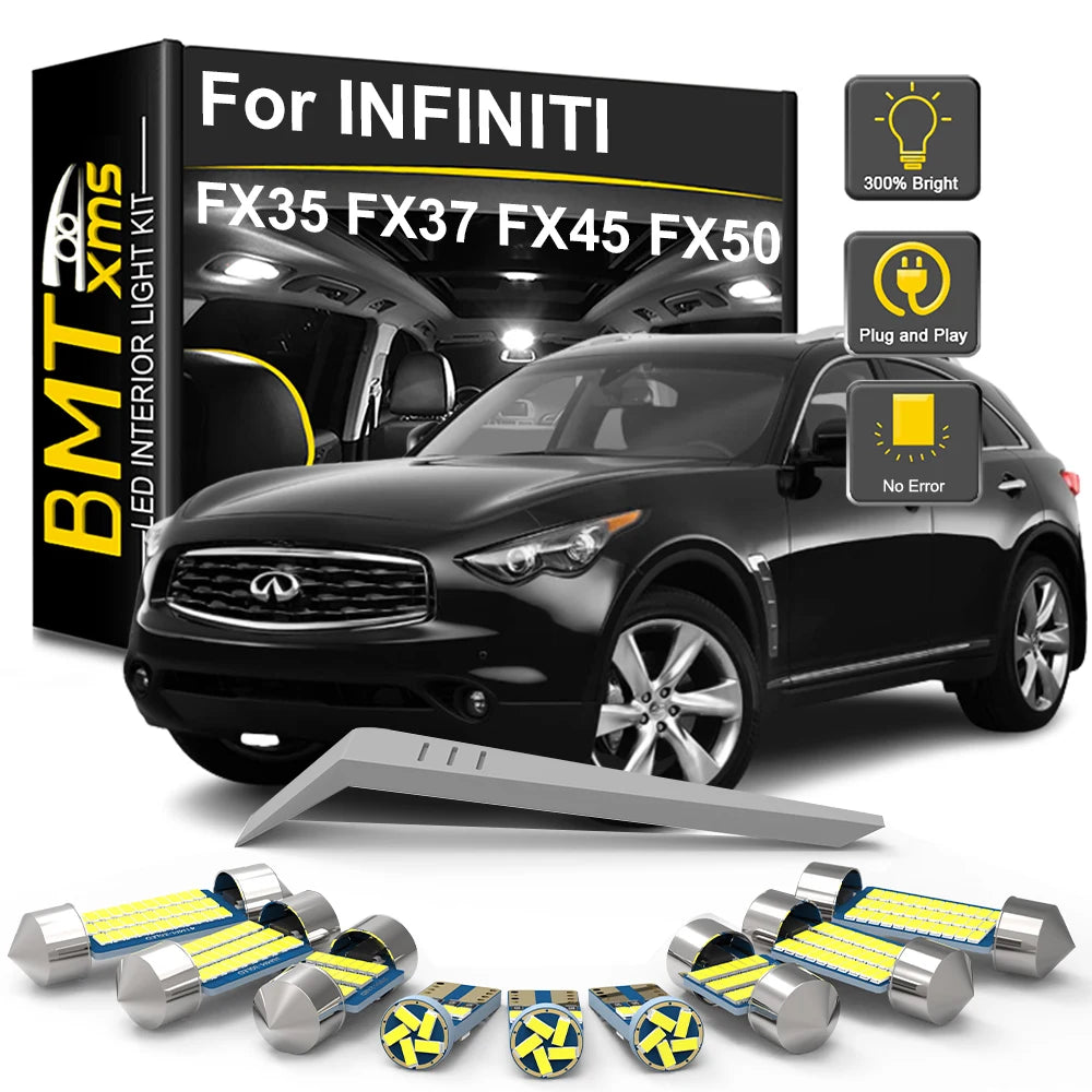 LED Interior Light Kit for Infiniti FX35 FX37 FX45 FX50 - Canbus Error-Free Bulbs | AUTOKITSHOP