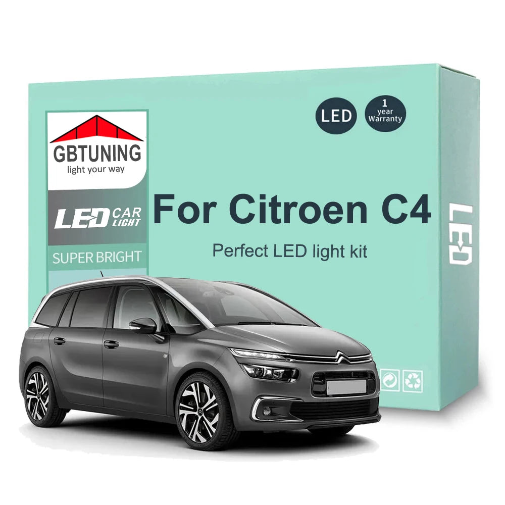 LED Interior Light Kit for Citroen C4 I II C4 Picasso Grand Picasso 2004-2020 - Canbus Dome Map Door Trunk Bulbs | AU...