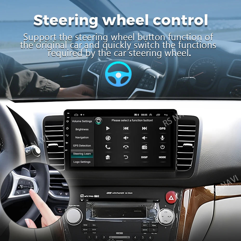 Android 16 For Subaru Legacy 4 Outback 3 2003 - 2009 RHD 2K QLED Stereo Car Radio Multimed
