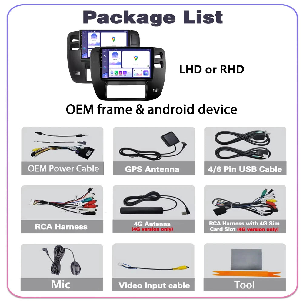 CarPlay For NISSAN Patrol 1997 1998 - 2005 LHD RHD Android AUTO Stereo Car Radio Multimedi