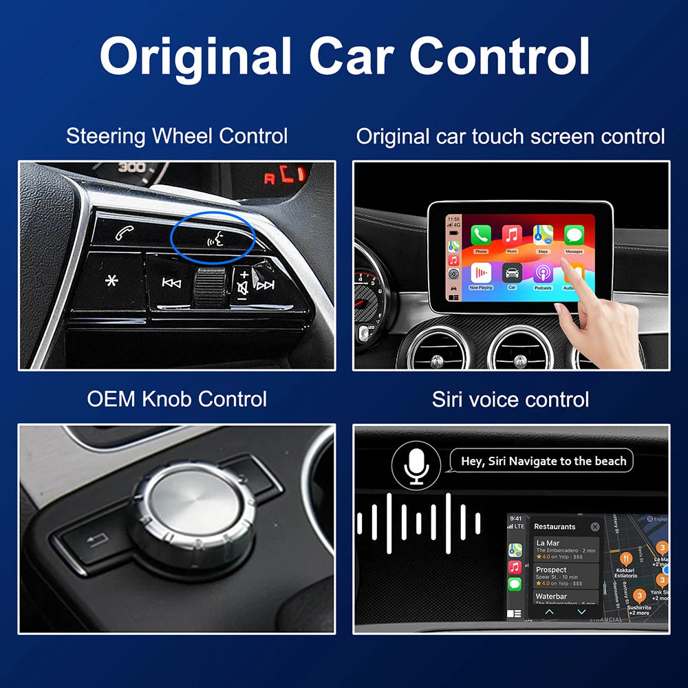 Wireless Carplay Android Auto Module For Mercedes Benz A B C E CLA GLA GLK ML SLD NTG4.5 N