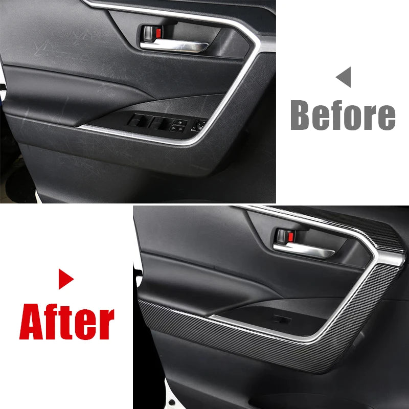 Car Door Inner Armrest Trim Cover For Toyota RAV4 XA50 2019 2020 2021 2022 2023 2024 2025 Hybrid - Automotive LED Light