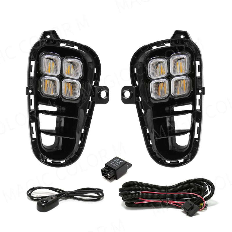 DRL For Kia RIO 2017 2018 2019 2020 Led Daytime Running Lights Daylight Turn Signal Headli | AUTOKITSHOP